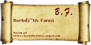 Borbáth Fanni névjegykártya