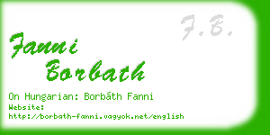 fanni borbath business card