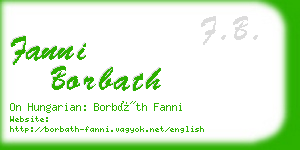 fanni borbath business card